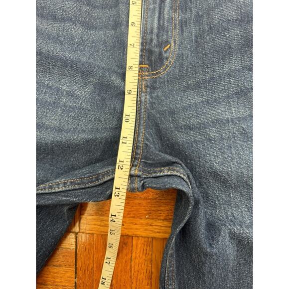 Abercrombie The 90's Straight Ultra High Rise Jeans Dark With Cuff Sz 32 14s New - Picture 6 of 12
